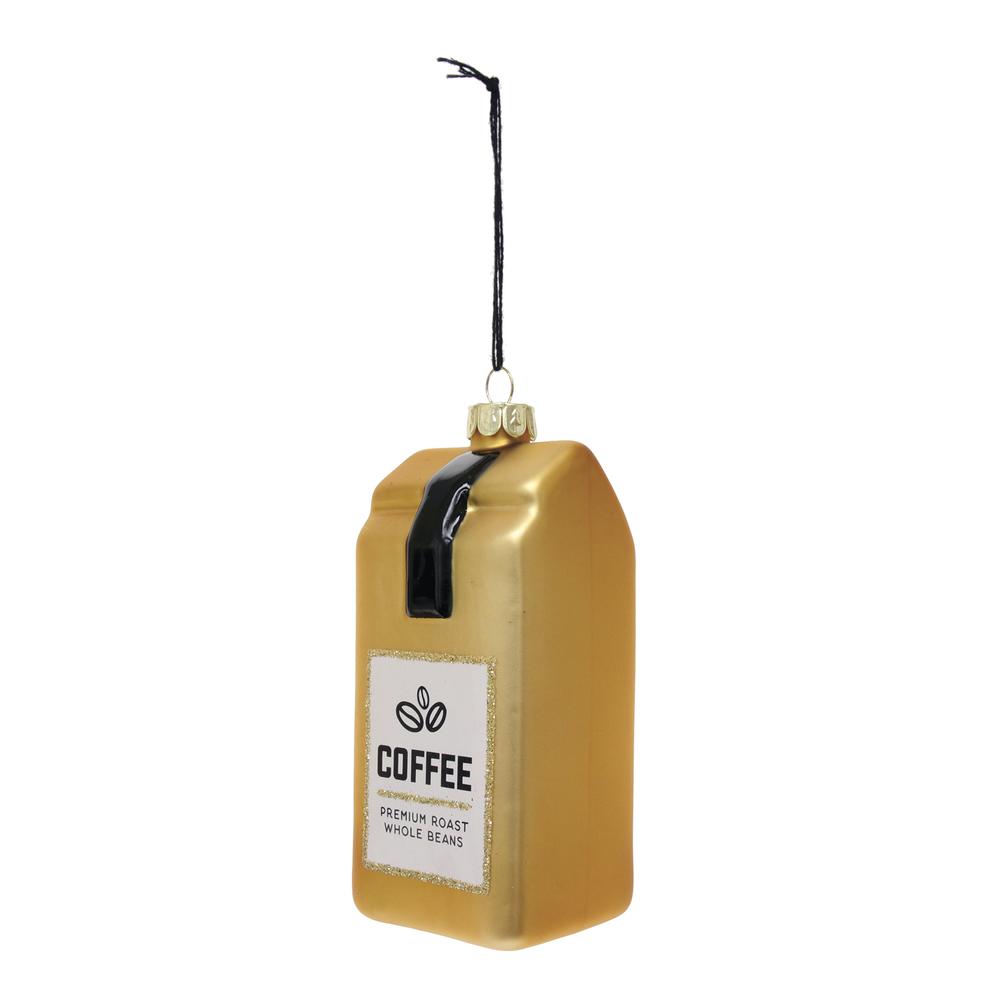 Juego de 6 adornos de cristal de granos de café de 4,5"