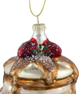 3.5" Strawberry Pancake Glass Ornament Set Of 6