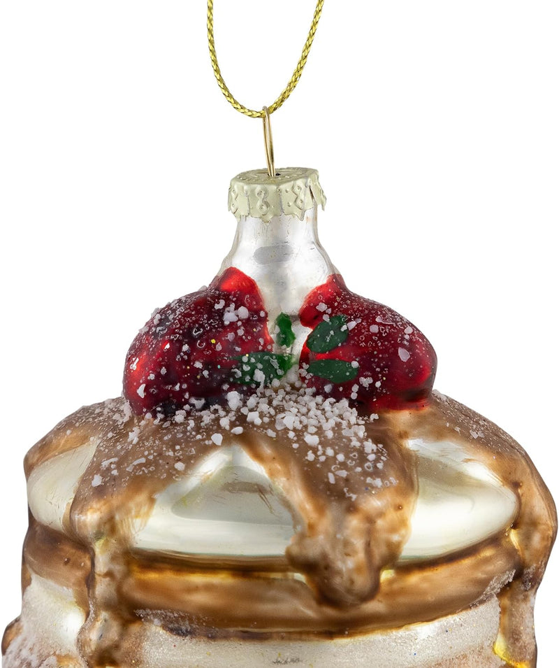 Juego de 6 adornos de cristal para panqueques de fresa de 3,5"