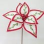 13" Red & White Holy Poinsettia Assorted Set Of 12