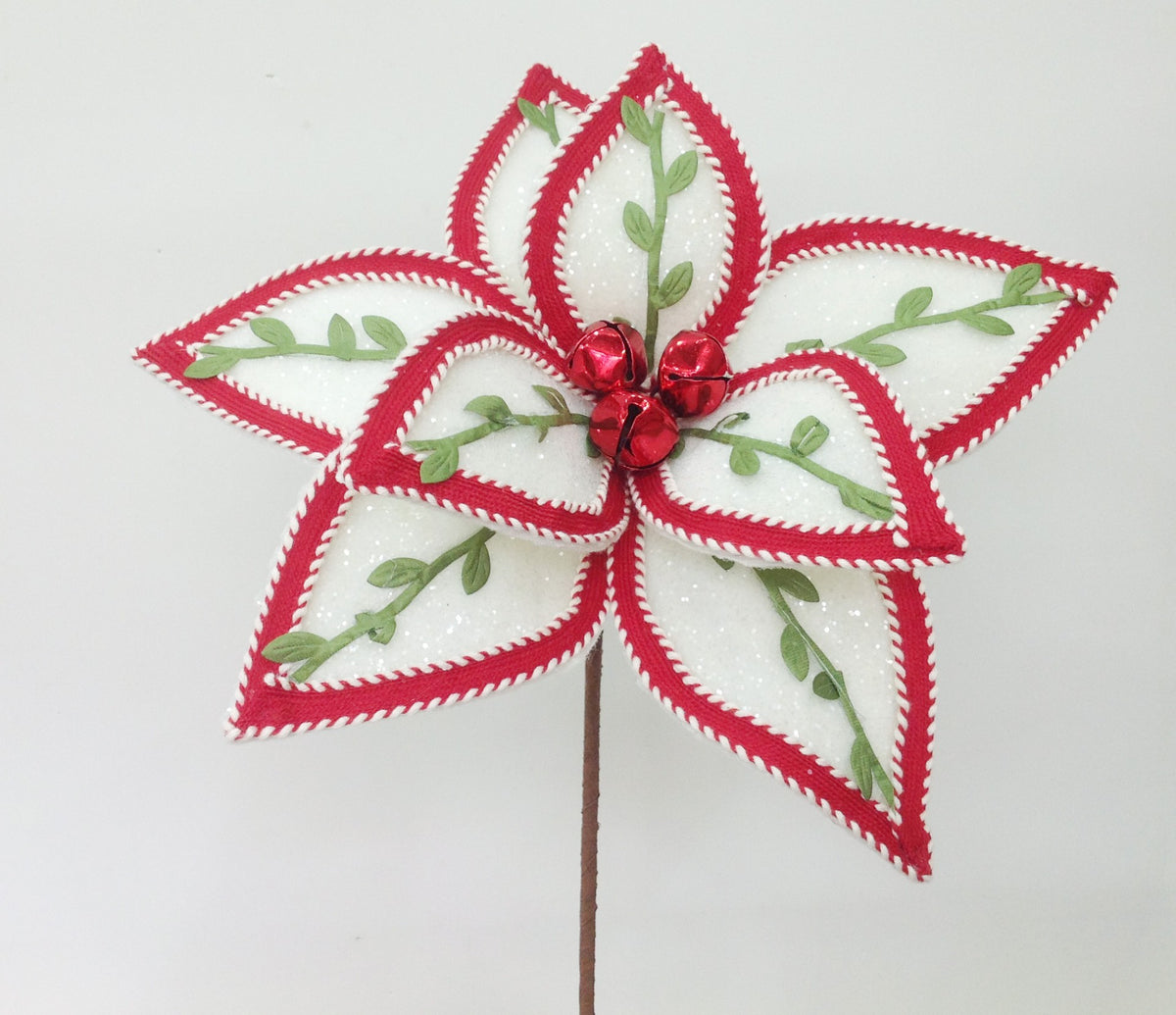 Juego Surtido de 12 Flores de Pascua Rojas y Blancas de 13"