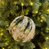 6" Silver & Gold Beaded Ball Ornament Set of 4