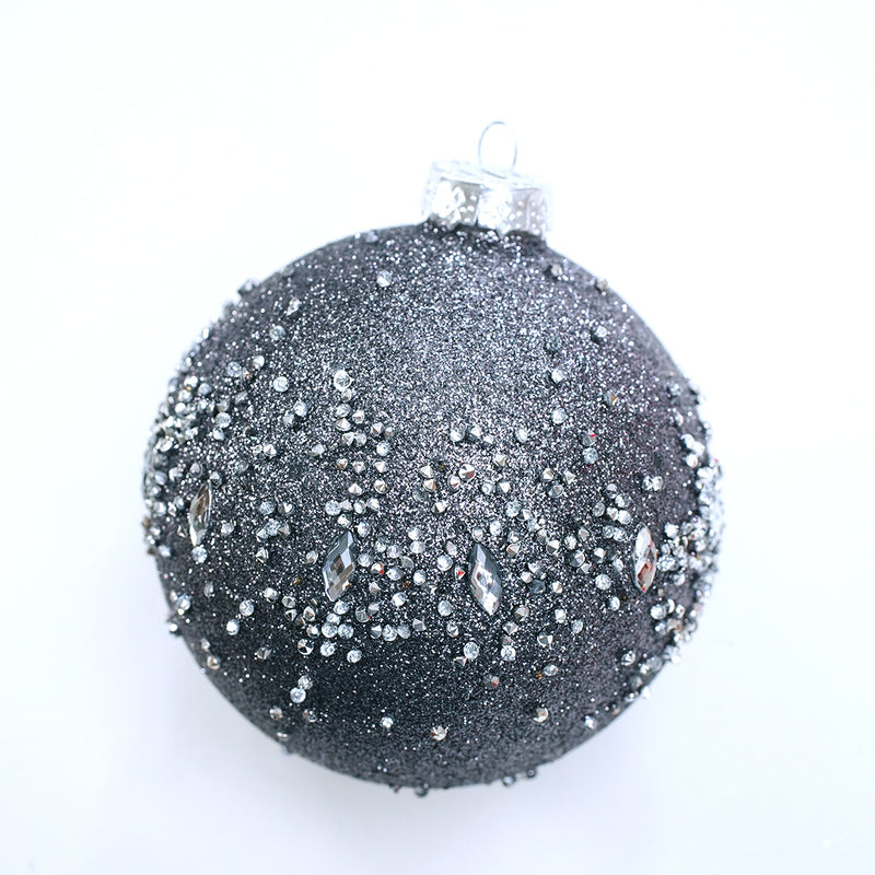 Adorno de bola de cristal de gema gris de 5" (12.7 cm), juego surtido de 9 unidades