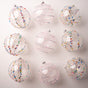 5" Clear Glass Spun Ornament Set Of 12