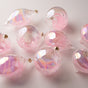 5" Pink Clear Ball Ornament Set Of 9
