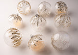 5" Cellini Clear Glass Ornament Assorted Set Of 9