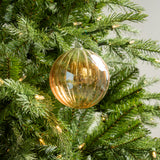 5" Clear Copper Glass Ball Ornament Set Of 9
