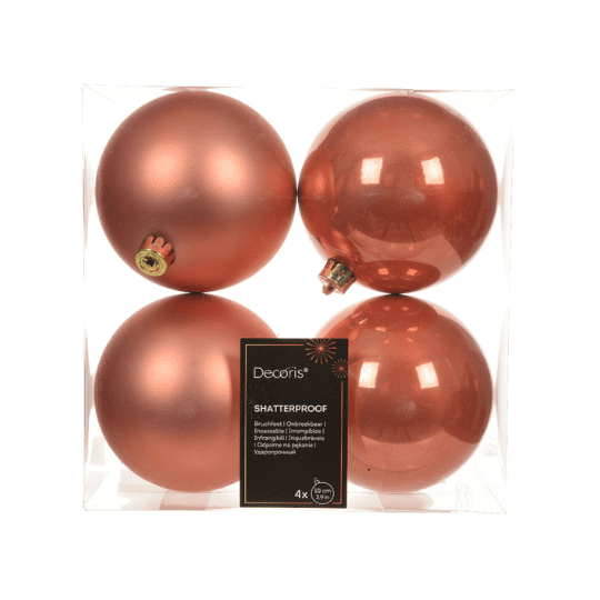 4" Shiny & Matte Shatterproof Ball Ornament Set Of 24