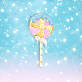 28" Pink & Gold Swirl Lollipop Pick With Blue Icing Set Of 2