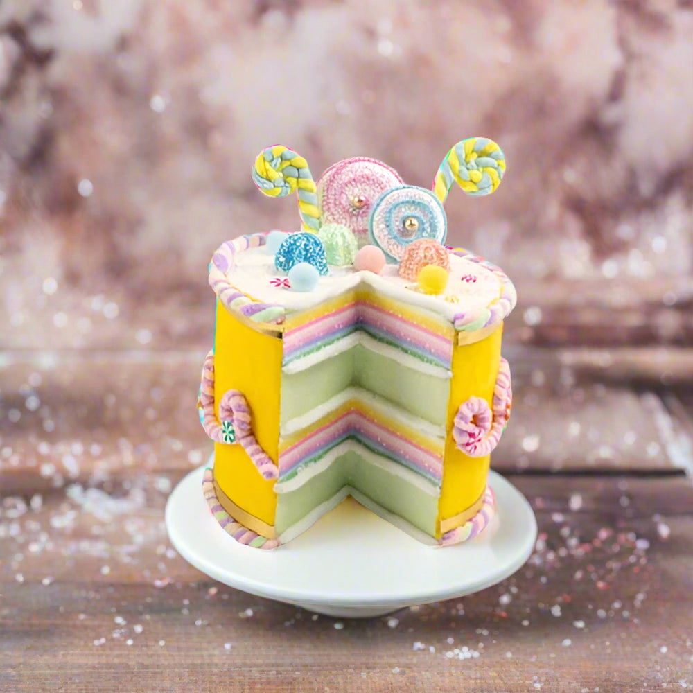 9" Yellow Pastel Candy Cake