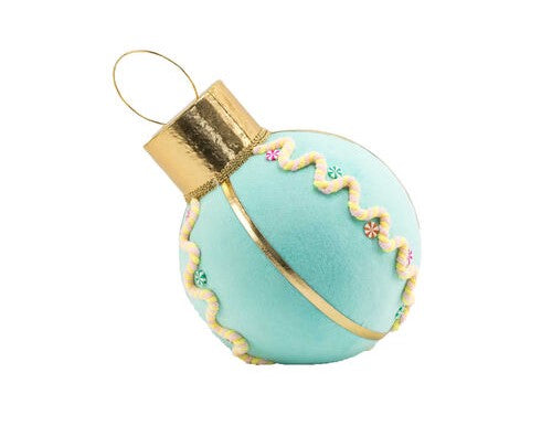 14" Pastel Blue Christmas Ball Ornament