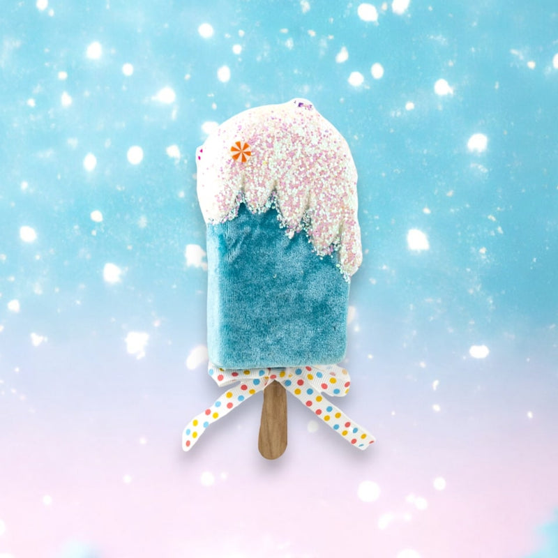 Juego de 6 helados azules y blancos de 6"
