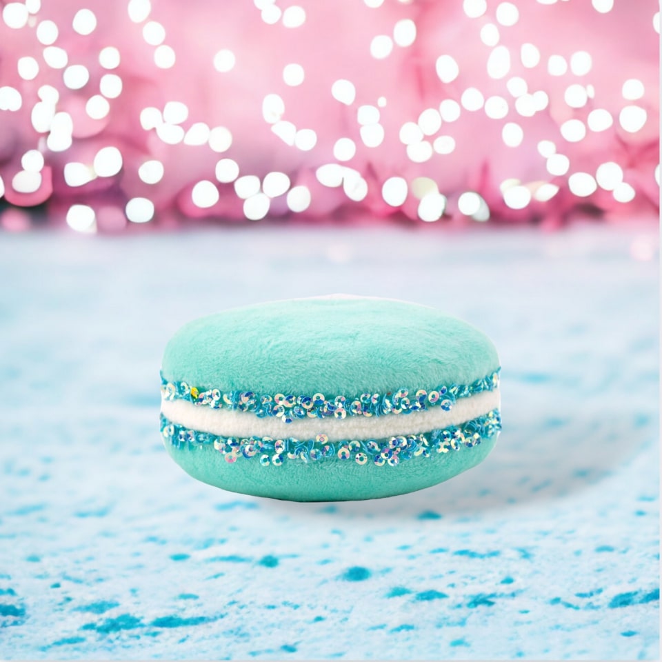 Juego de 6 macarrones azul pastel de 4"