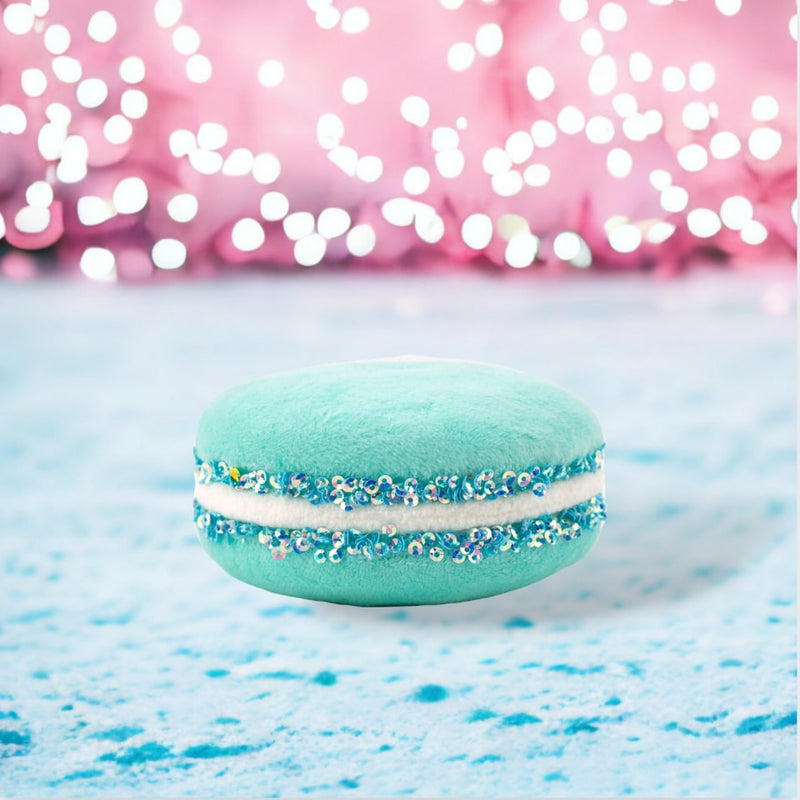 Juego de 6 macarrones azul pastel de 4"
