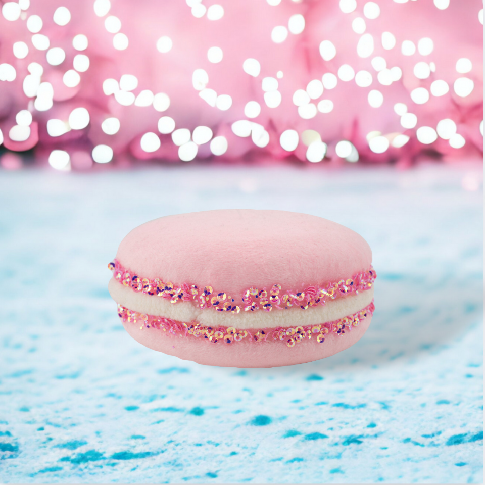 Juego de 6 macarrones rosa pastel de 4"