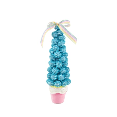 Juego de 2 árboles de galletas de merengue azul de 15"