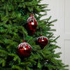 5" Red Beaded Glass Ornament Assorted Set Of 9