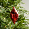8" Red Beaded Finial Ornament Set Of 6