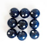 5" Blue Swirl Glass Ball Ornament Set Of 9
