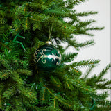 3" Green Glass Ball Ornament Set Of 12