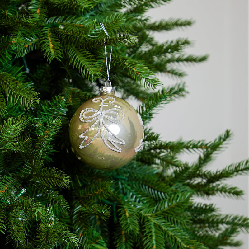 4" Cellini Beaded Glass Ball Ornament Set Of 12