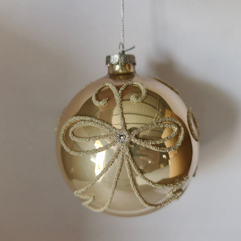 4" Cellini Beaded Glass Ball Ornament Set Of 12