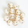 4" Cream & Gold Glass Ball Ornament Assorted Set Of 12