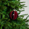 4" Burgundy Velvet Glass Ball Ornament Set Of 12