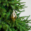 5" Clear Gold Glitter Glass Finial Ornament Set Of 12