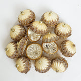 4" Cellini Beaded Glass Onion Ornament Set Of 6