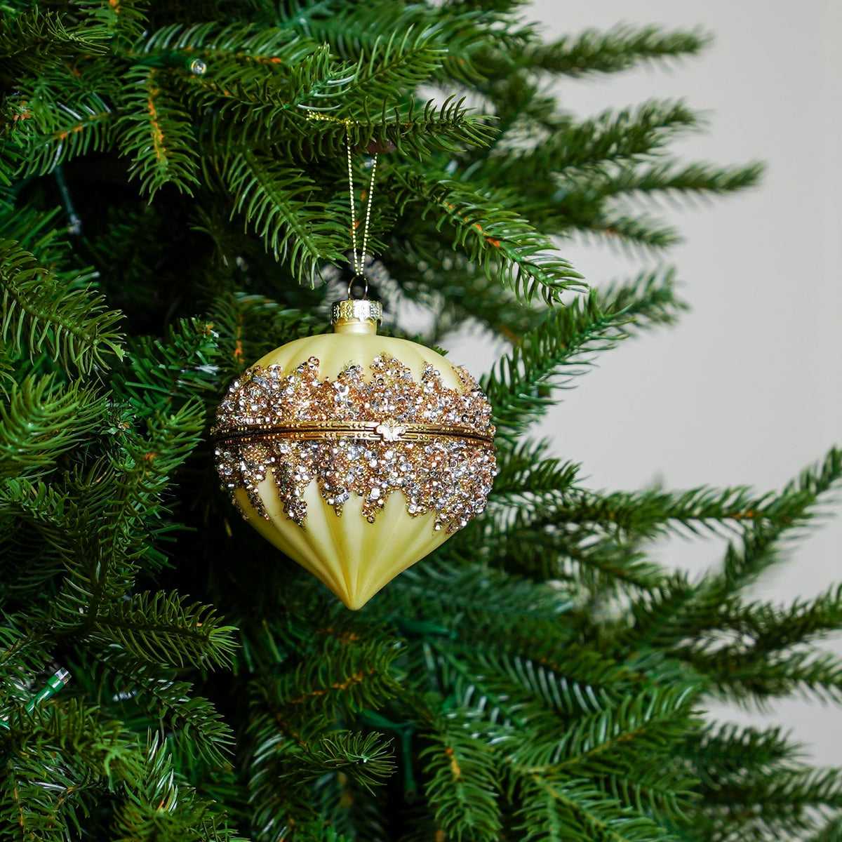 4" Cellini Beaded Glass Onion Ornament Set Of 6