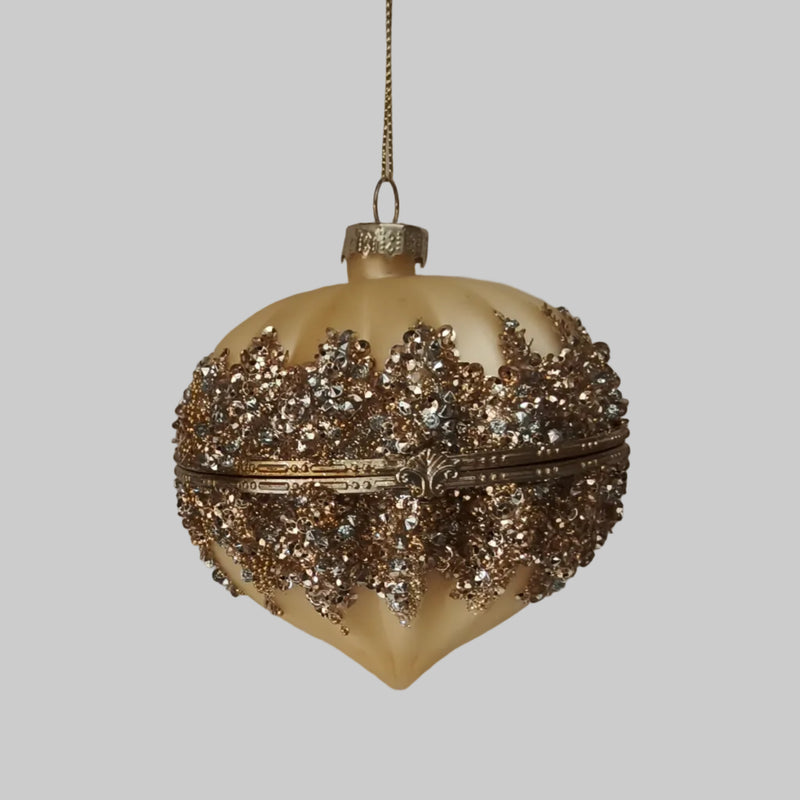 4" Cellini Beaded Glass Onion Ornament Set Of 6