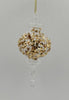 7" Clear Gold Beaded Finial Ornament Set of 4
