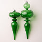 10" Green Finial Assorted Set Of 2