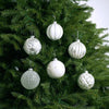 3" Cream Decorative Assorted Glass Ornamentl Set Of 12