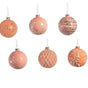 3" Pink Glass Assorted Ball Set Of 12