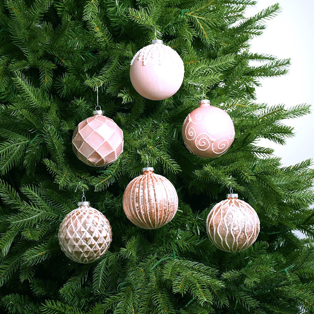 4" Pink Decorative Ball Set Of 12