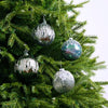 4" Grey & Silver Decorative Ball Ornament Assorted Set Of 12