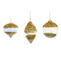 4" Crystal Gold Ornament With Gold Beads Set Of 12