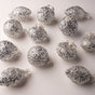 4" Silver Glitter Assorted Ornament Set Of 12