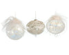 Juego surtido de 9 adornos de plumas iridiscentes de cristal de 12,7 cm