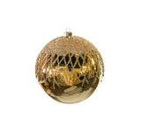 8" Lattice Ball With Glitter Set Of 4