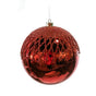 8" Red Lattice With Glitter Ball Set Of 4
