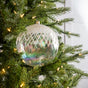 8" Clear Iridescent Shiny Glass Ball Set Of 2