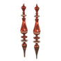 20" Red & Silver Finial Ornament Set Of 2