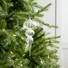 8" Clear Glitter Sequin Finial Ornament Set Of 4