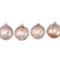 3" Pink With White Sequined Icing Assorted Ornament Set Of 12