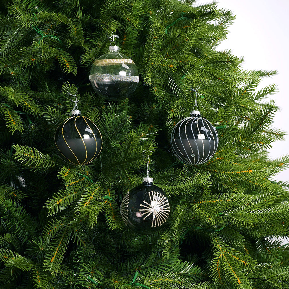 3" Night Blue Decorative Glass Ornament Assorted Set Of 24