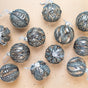 4" Crystal With Black Glitter Assorted Ornament Set Of 12