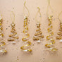 5-8" Clear & Gold Swirled Tree Assorted Ornament Set Of 12